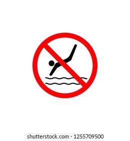 Forbidden swimming icon can be used for web, logo, mobile app, UI, UX