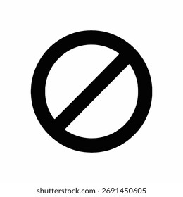 Símbolo prohibido con círculo y línea diagonal para advertencia de prohibición de entrada de parada o no entrada
