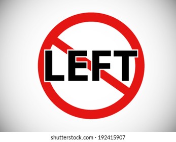 Forbidden Symbol No Turning Left