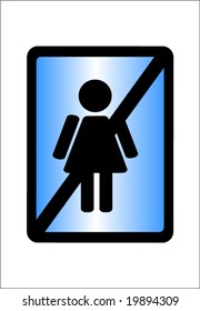 forbidden symbol, silhouettes woman