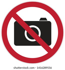 It is forbidden to take pictures. Warning sign.