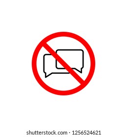 Forbidden talking icon on white background can be used for web, logo, mobile app, UI, UX 