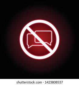 Forbidden talking icon in red neon style. can be used for web, logo, mobile app, UI, UX 