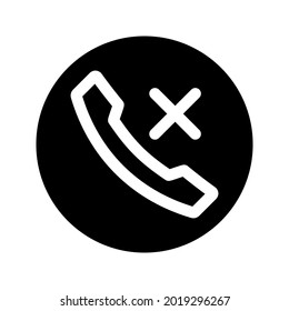 Forbidden Telephone Icon. Phone Calls Icon. No Answer. Decline Calling Symbol. A Glyph Symbol In Your Web Site Design, Logo, App, UI, Webinar, Video Chat, Ect. Vector