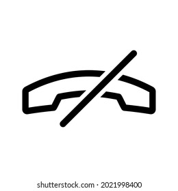 Forbidden telephone icon. Phone calls icon. No answer. Decline calling symbol. Outline symbol in your web site design, logo, app, UI, webinar, video chat, ect. Vector