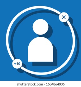 forbidden ten man blue background vector icon