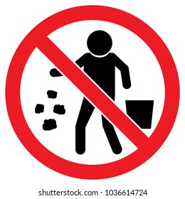 It is forbidden to throw garbage, we can not throw garbage,no litter , no debris, editable vector eps10.