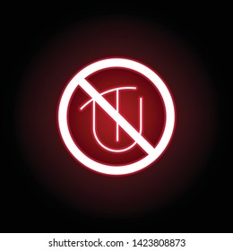 Forbidden tongue, taste icon in red neon style. can be used for web, logo, mobile app, UI, UX 