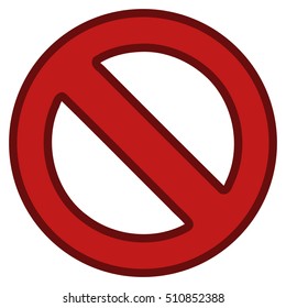 Forbidden toolbar icon. Vector pictograph style is a flat symbol with contour edges.