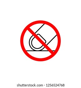 Forbidden touch finger icon on white background can be used for web, logo, mobile app, UI, UX 