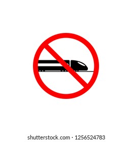 Forbidden train icon on white background can be used for web, logo, mobile app, UI, UX 