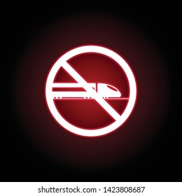 Forbidden train icon in red neon style. can be used for web, logo, mobile app, UI, UX 
