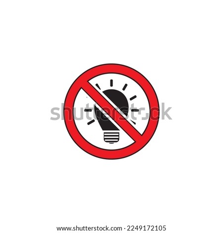 it is forbidden to turn on the light icon symbol sign vector
