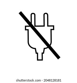 it is forbidden to use electrical appliances. Do not plug the plug into an electrical outlet.  Vector flat illustration.