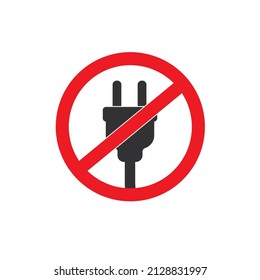 forbidden to use power plug icon ,vector illustration