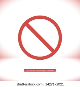 forbidden vector icon 10 eps , Lorem ipsum Flat design