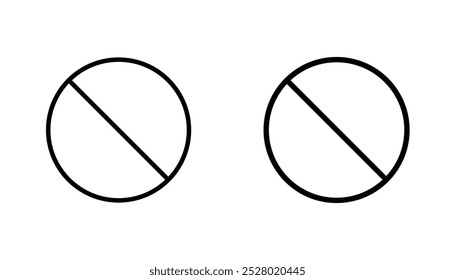 Forbidden vector icon set in black and white color.