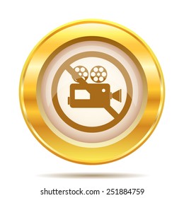 Forbidden video camera icon. Internet button on white background. EPS10 vector. 