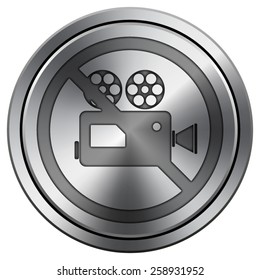 Forbidden video camera icon. Internet button on white background. EPS10 Vector. 