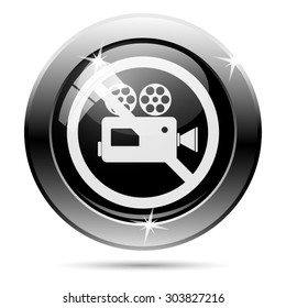Forbidden video camera icon. Internet button on white background. EPS10 vector 