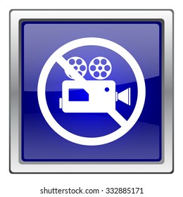 Forbidden video camera icon. Internet button on white background. EPS10 vector.