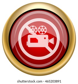 Forbidden video camera icon. Internet button on white background. EPS10 vector.
