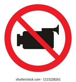 forbidden video camera  vector icon