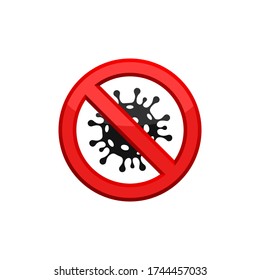 Icono de virus prohibido. No hay ningún virus de inicio de sesión plano en el vector de diseño moderno Eps 10