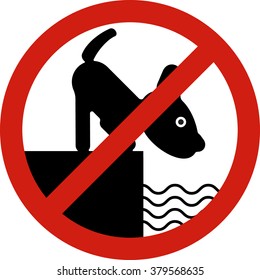 It is forbidden to walk dogs.
It is forbidden, there is a danger of falling on the water surface where assistance is not available.