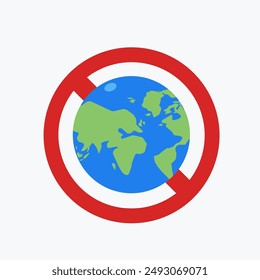 Eine verbotene Warnung vor der blauen Erde. isolierte Vektorillustration