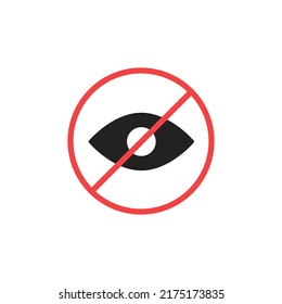 Prohibido mirar icono. Oculto de la vista. Alta calidad en la ilustración del vector de color.  