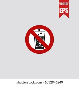 Forbidden water icon in trendy isolated on grey background.Vector illustration.