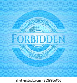 Forbidden water wave badge background. Vector Illustration. Detailed. 