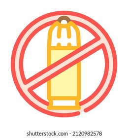 forbidden weapon color icon vector. forbidden weapon sign. isolated symbol illustration