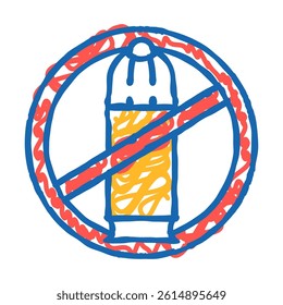 forbidden weapon doodle icon sketch vector. forbidden weapon sign. isolated symbol illustration