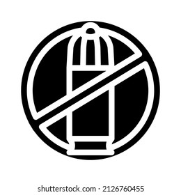 forbidden weapon glyph icon vector. forbidden weapon sign. isolated contour symbol black illustration
