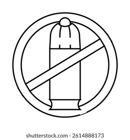 forbidden weapon line icon vector. forbidden weapon sign. isolated contour symbol black illustration