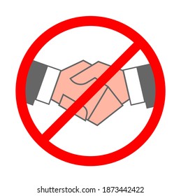forbidding sign for handshakes.vector graphics.