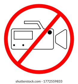 Forbidding Sign "No Video",Red prohibition sign. Stop symbol