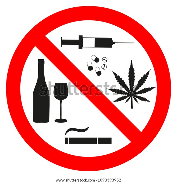 Forbidding Signs No Smoking No Drugs Stock Vector (Royalty Free ...