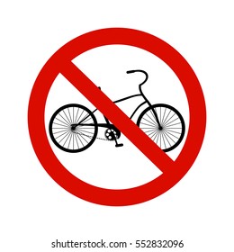 Forbidding Vector Sign No bicycle isolated on white