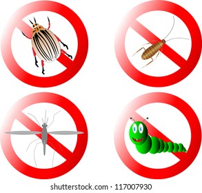Forbidding vector signs on white background