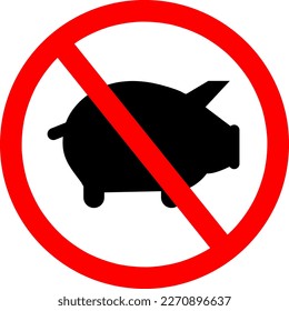 verbotene Schweine Symbol, Vektorgrafik..eps