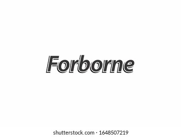 Forborne text calligraphic. Creative typhography design template.