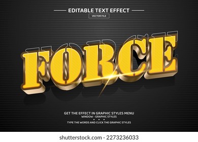 Force 3D editable text effect template