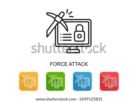 Force Attack Icon Multi Color Vector Illustration