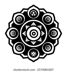 Force chakra symbol icon in glyph style