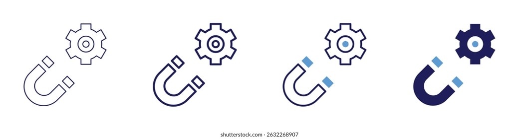 Force field icon in 4 different styles. Thin Line, Line, Bold Line, Duotone. Duotone style. Editable stroke.