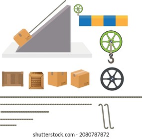 Force and Motion, Support and Motion - Thrust and linear momentum Physics shapes, Lifting a load, Pulling a load