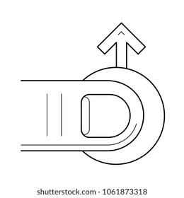 Force navigation vector line icon isolated on white background. Force navigation line icon for infographic, website or app.